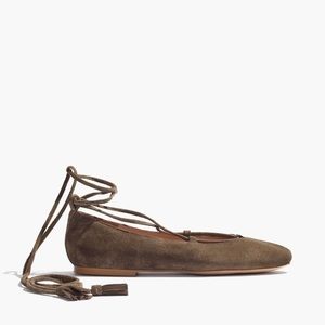Madewell suede lace up flats